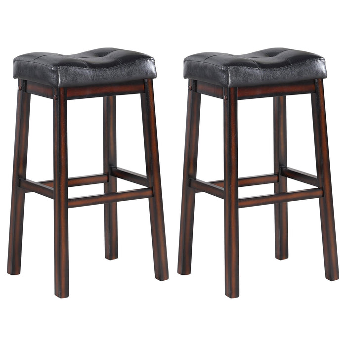 Donald Upholstered Bar Stools Black and Cappuccino (Set of 2) image