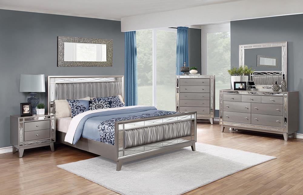 Leighton Bedroom Set Metallic Mercury image