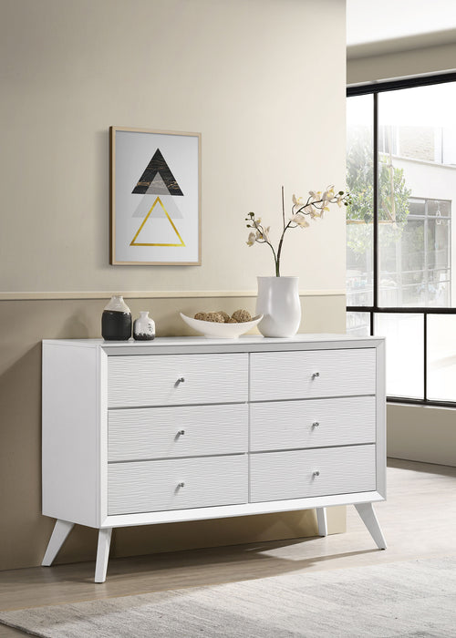 Janelle 6-drawer Dresser White image