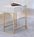 Coleen White & Brass Side Table image