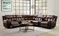 Jaylen Toffee & Espresso Polished Microfiber Sectional Sofa (Motion) image