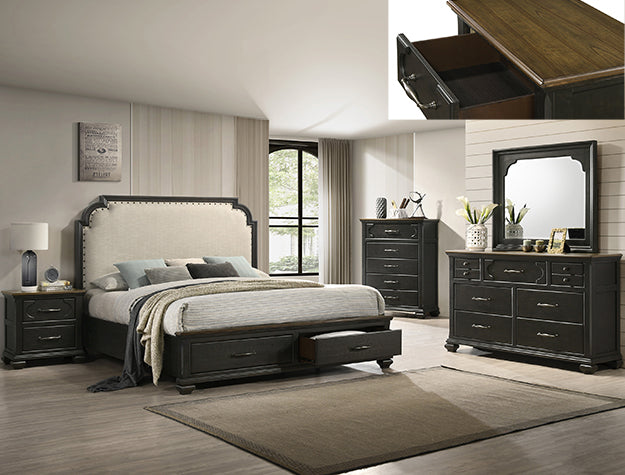 HAMILTON QUEEN STORAGE BED HEADBOARD image