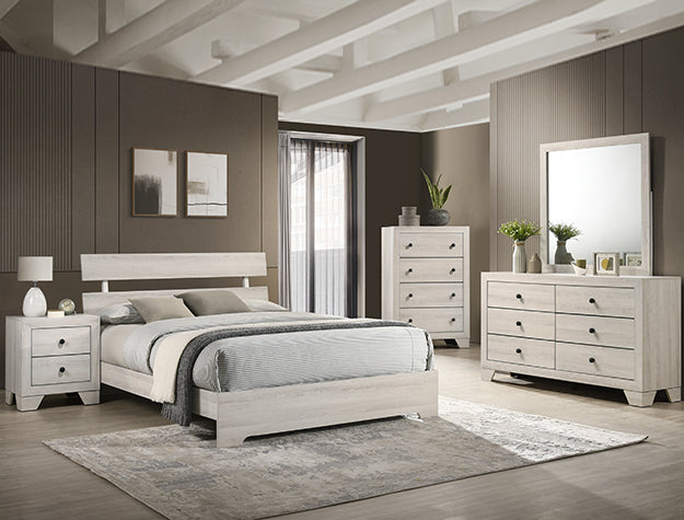 ATTICUS QUEEN PLATFORM BED WHITE image