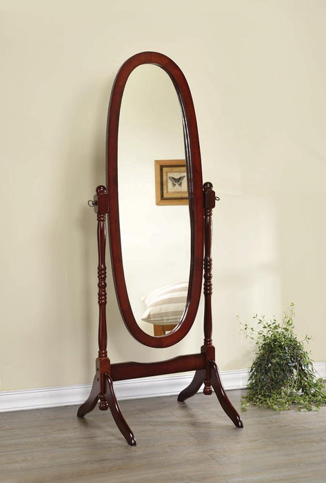 Foyet Oval Cheval Mirror Merlot