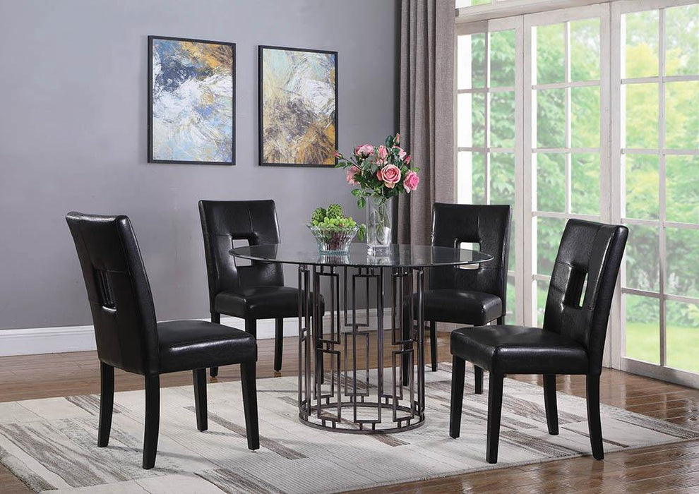 Shannon Open Back Upholstered Dining Chairs Black (Set of 2)