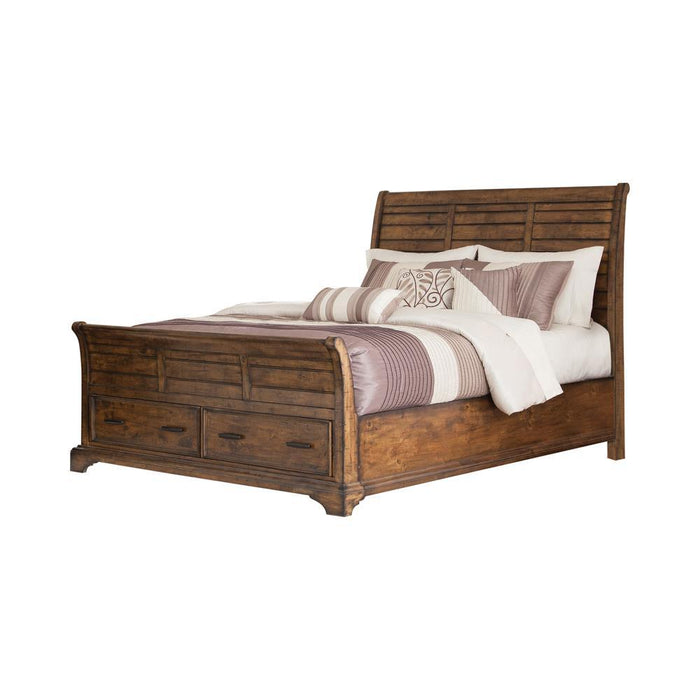 Elk Grove Eastern King Storage Bed Vintage Bourbon