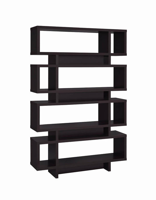 Reid 4-tier Open Back Bookcase Cappuccino