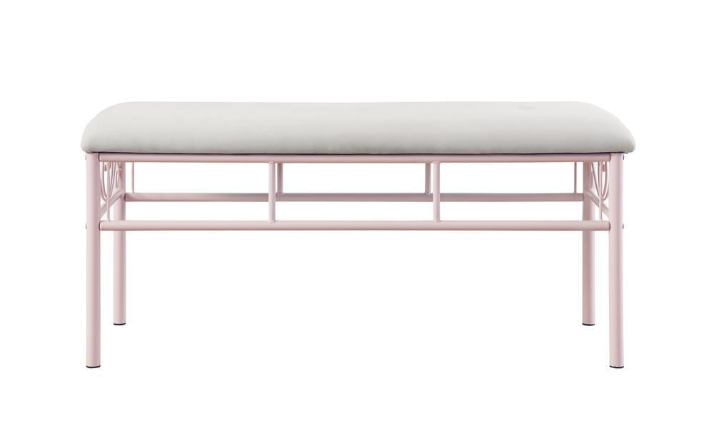 Massi Tufted Upholstered Bench Powder Pink