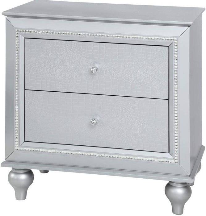 Galaxy Home Amber 2 Drawer Nightstand in Silver GHF-808857994028 image