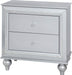 Galaxy Home Amber 2 Drawer Nightstand in Silver GHF-808857994028 image