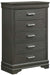 Galaxy Home Brooklyn 5 Drawer Chest in Metallic Grey GHF-733569277797 image