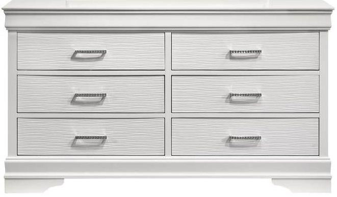 Galaxy Home Brooklyn 6 Drawer Dresser in White GHF-733569235551 image