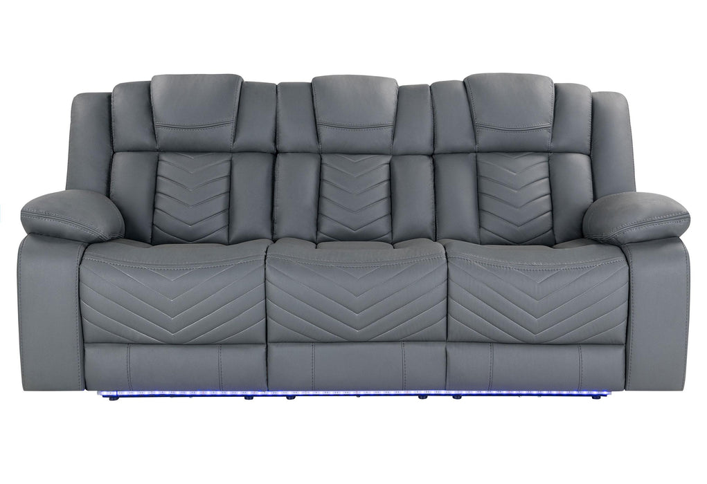 U7068 GREY 10 POWER RECLINING SOFA WITH DDT, WC AND LED image